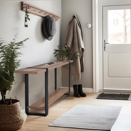 weber industries Console SINTRA 120X30 cm / Décor Chêne blanchi et métal noir