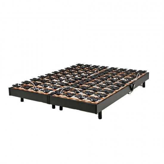 Weber Industries Ensemble 2 Sommiers Relaxation électrique FLEXPALACE 80x200 + 2 Matelas Mémoire De Forme / Noir
