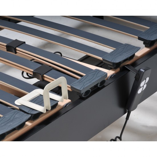 Weber Industries Ensemble 2 Sommiers Relaxation électrique FLEXPUR 80x200 + 2 Matelas Mémoire De Forme / Noir