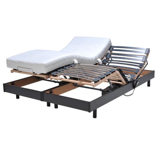 Weber Industries Ensemble 2 Sommiers Relaxation électrique FLEXPUR 80x200 / Noir