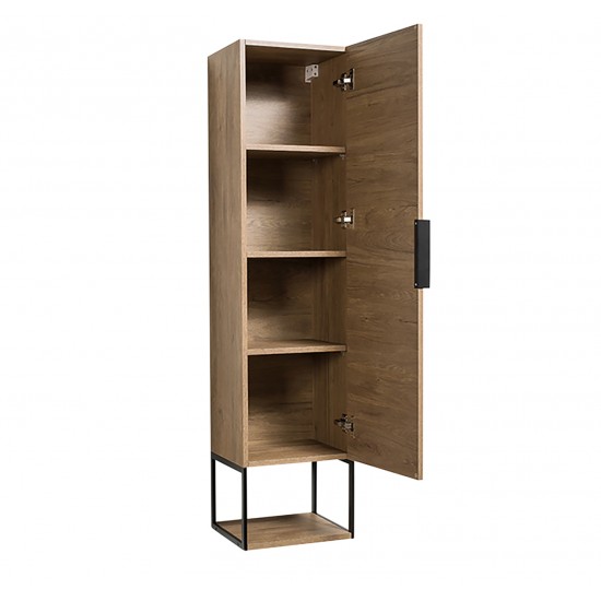 Weber Industries Ensemble MARINA Meuble + Vasque + Miroir + Colonne / Décor Noyer