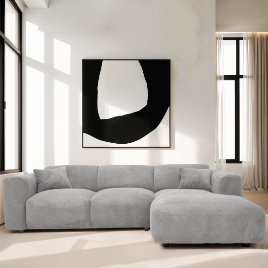 weber industries Grand canapé d'angle droit POP gris