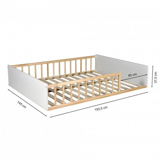 Weber Industries LIT 140x190 PILOU Avec Sommier / Blanc Et Naturel