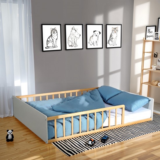 weber industries LIT 140x190 PILOU avec sommier / Blanc et naturel