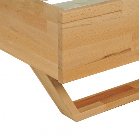 Weber Industries Lit 160x200 Cm TAO + Sommier / Hêtre Massif Huilé