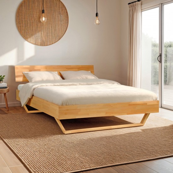 weber industries Lit 160x200 cm TAO + Sommier / Hêtre massif huilé