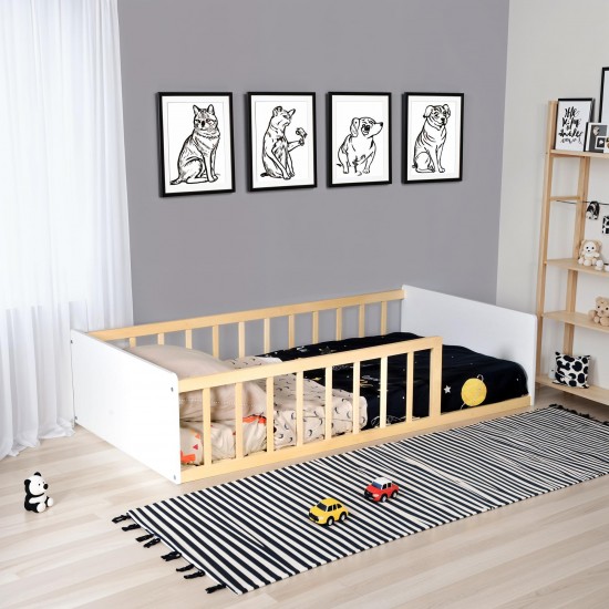 weber industries LIT 80x160 PILOU avec sommier / Blanc et Naturel