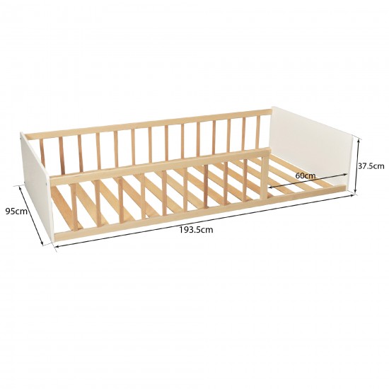 Weber Industries LIT 90x190 PILOU Avec Sommier / Blanc Et Naturel