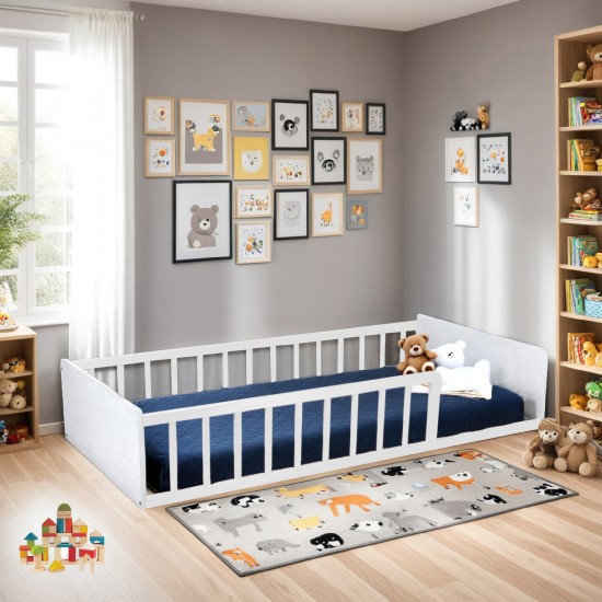 weber industries LIT 90x190 PILOU avec sommier et matelas / Blanc