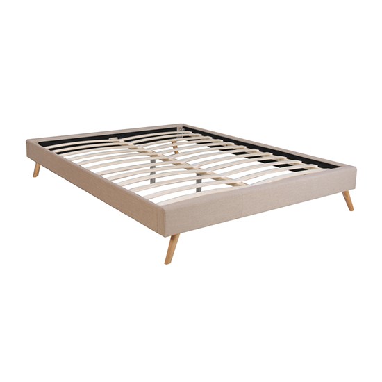 Weber Industries Lit BOREA 160x200 Tissu + 1 Sommier / Beige