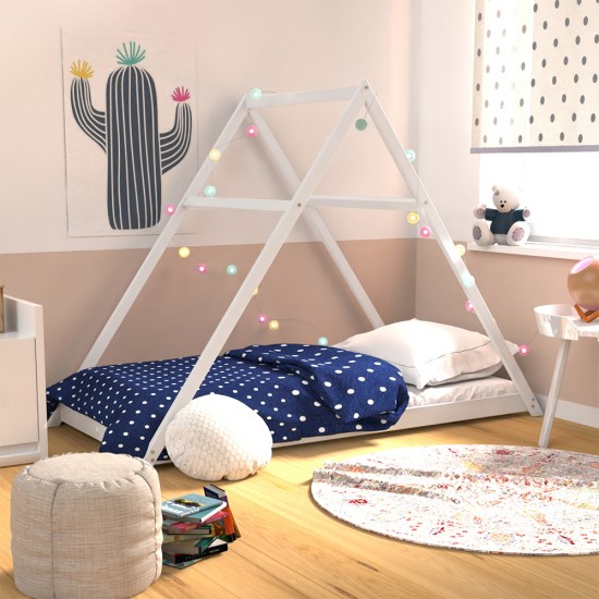 weber industries Lit cabane APACHE 90x190 + 1 sommier / Blanc