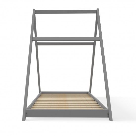 Weber Industries Lit Cabane APACHE 90x190 + 1 Sommier / Gris