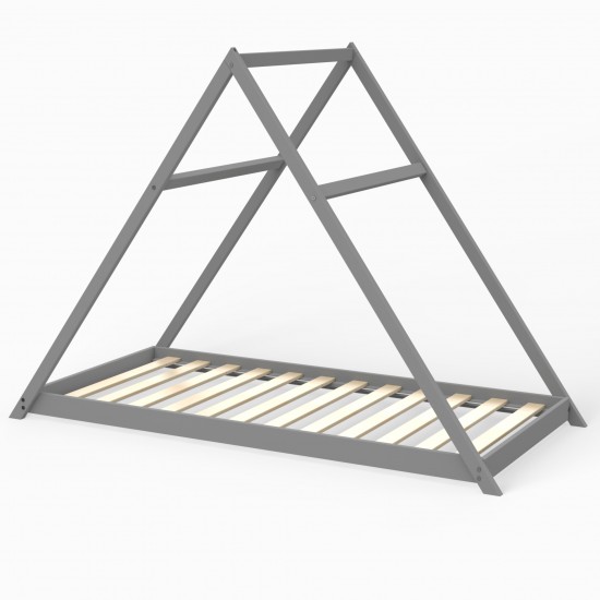 weber industries Lit cabane APACHE 90x190 + 1 sommier / Gris