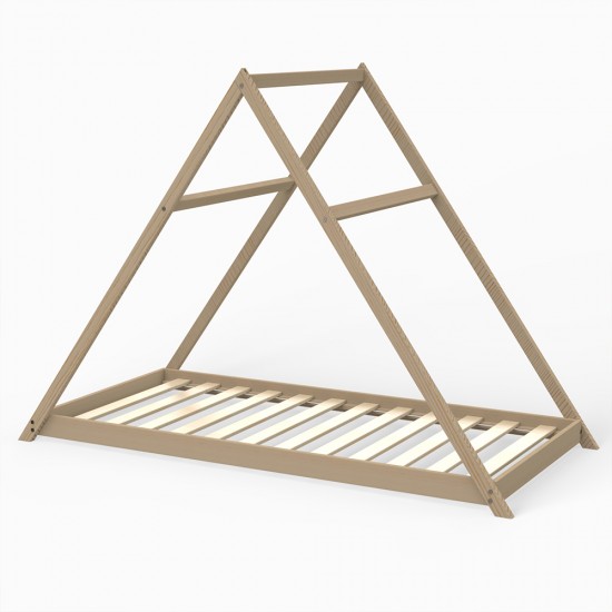 Weber Industries Lit Cabane APACHE 90x190 + 1 Sommier / Naturel