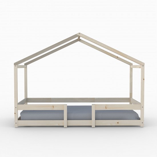 Weber Industries Lit Cabane INDIANA 90x190 + Sommier / Naturel