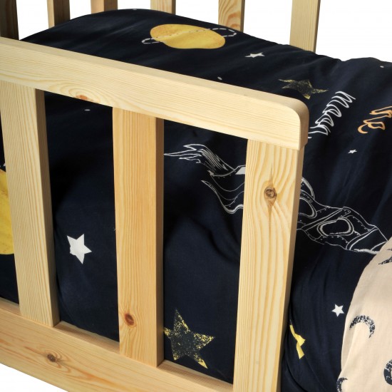 Weber Industries Lit Cabane Kiwi 70x140 + 1 Sommier + Barrière /Naturel