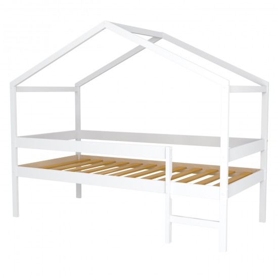 Weber Industries Lit Cabane MIKA 90x190 + Sommier / Blanc