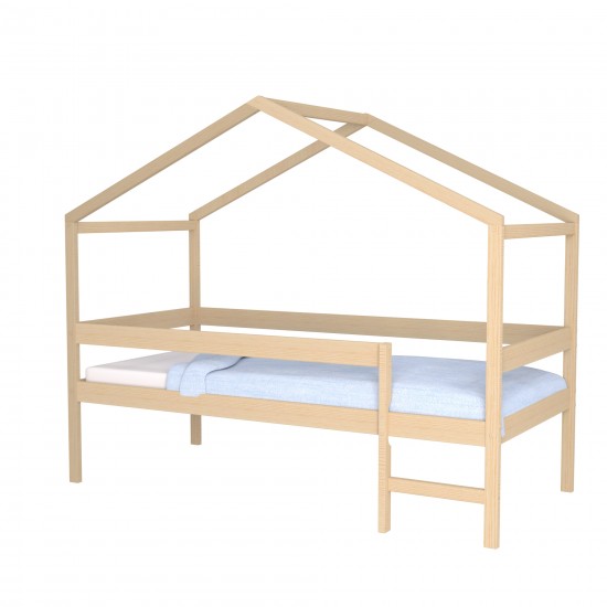 Weber Industries Lit Cabane MIKA 90x190 + Sommier + Matelas IRIS / Naturel