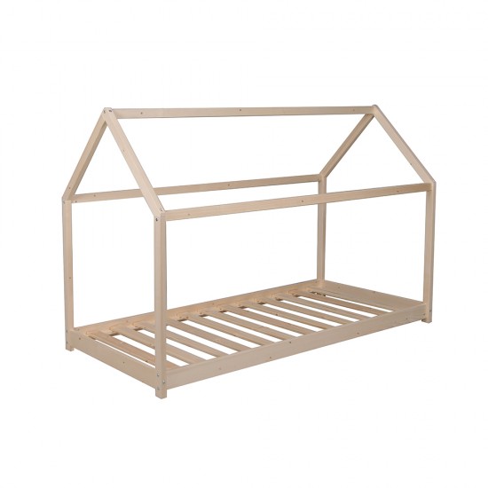 Weber Industries Lit Cabane PANDA 90x200 + 1 Sommier / Naturel