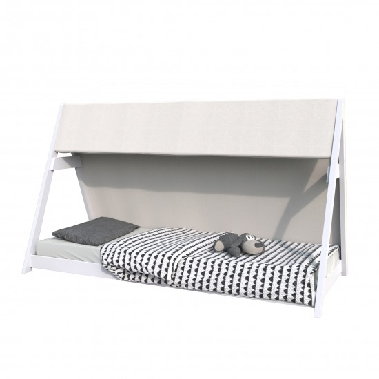 Weber Industries Lit Cabane TIPI 70x140 + 1 Toile + 1 Sommier / Blanc