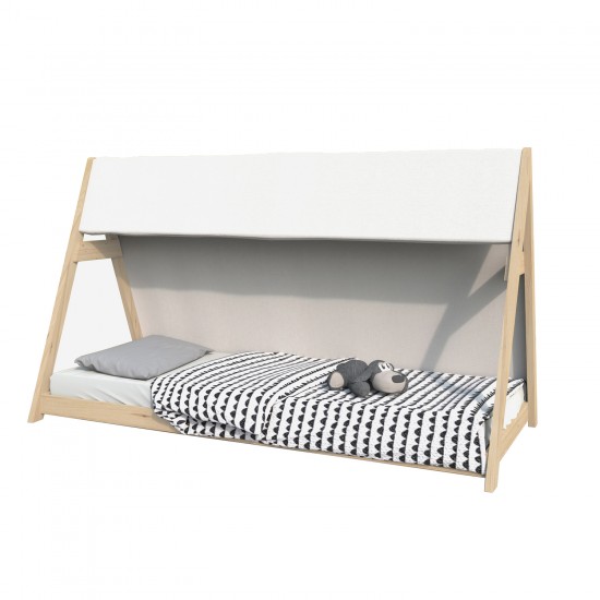 Weber Industries Lit Cabane TIPI 70x140 + 1 Toile + 1 Sommier / Naturel