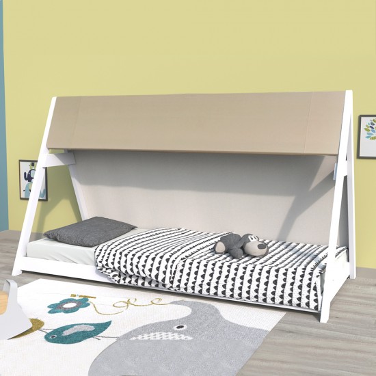 Weber Industries Lit Cabane TIPI 90x190 + 1 Toile + 1 Sommier / Blanc