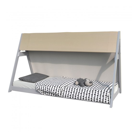 Weber Industries Lit Cabane TIPI 90x190 + 1 Toile + 1 Sommier / Gris