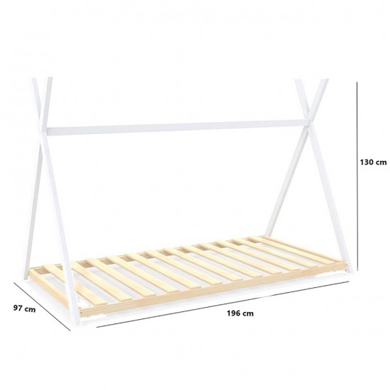 Weber Industries Lit Cabane Tipi SIOUX 90x190 + 1 Sommier / Blanc