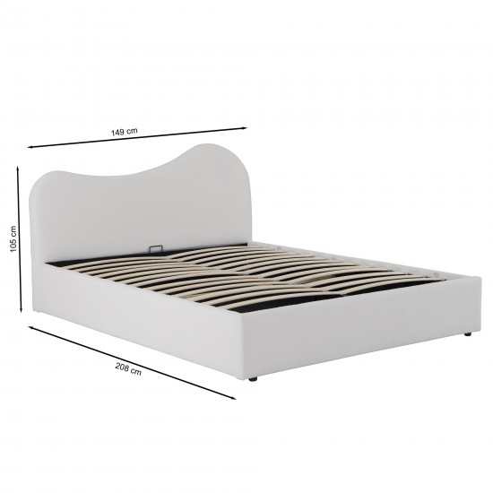 Weber Industries LIT COFFRE 140x190 CM COCOON+ SOMMIER / Tissu Bouclette Blanc