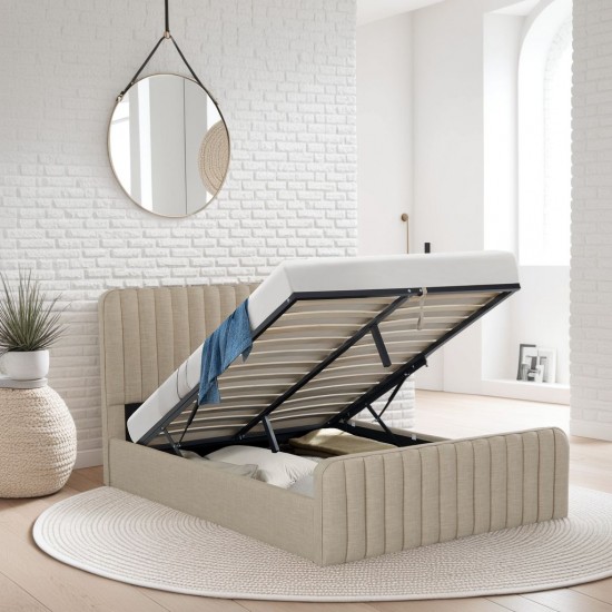 weber industries Lit coffre 160x200 cm NEVA + 1 sommier / Beige