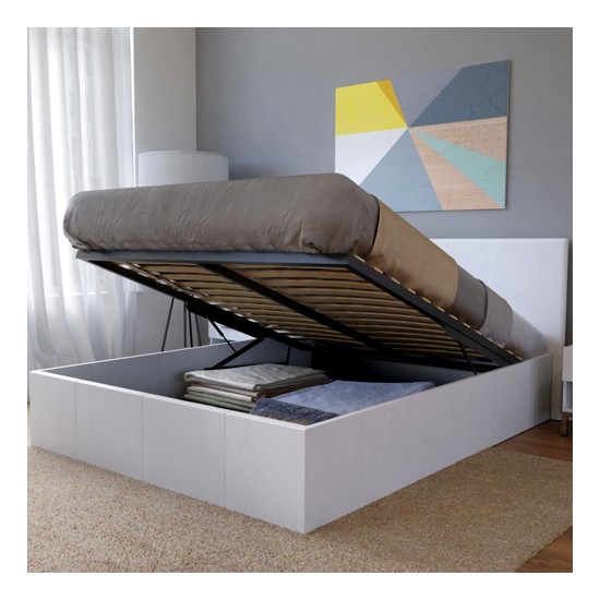 weber industries Lit coffre BARCELONA 140x190 + 1 sommier / Blanc