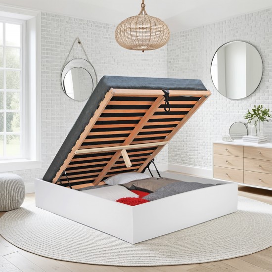 weber industries Lit coffre BILBAO 140x190 cm + sommier / blanc