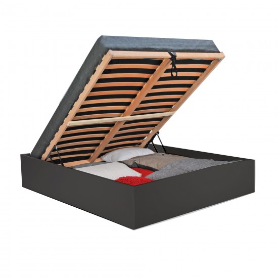 Weber Industries Lit Coffre BILBAO 140x190 Cm + Sommier / Noir