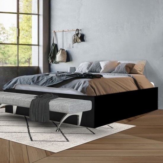 weber industries Lit coffre BILBAO 140x190 cm + sommier / Noir