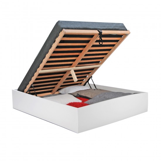 Weber Industries Lit Coffre BILBAO 140x200 Cm + Sommier / Blanc