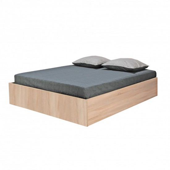 Weber Industries Lit Coffre BILBAO 180x200 Cm + Sommier / Décor Chêne Blanchi