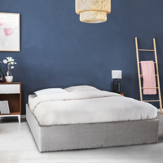 Weber Industries Lit Coffre GENOA 140x190 + 1 Sommier / Gris Clair