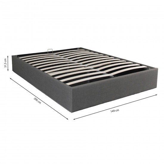 Weber Industries Lit Coffre GENOA 140x190 + 1 Sommier / Gris Foncé