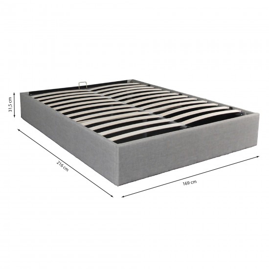 Weber Industries Lit Coffre GENOA 160x200 + 1 Sommier / Gris Clair