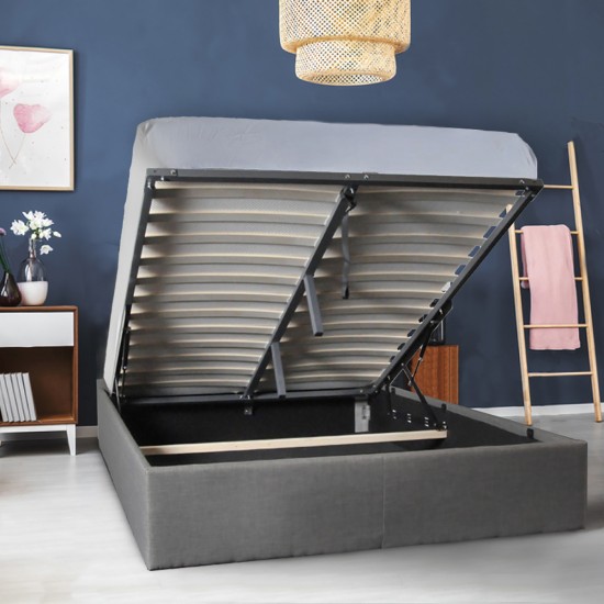 weber industries Lit coffre GENOA 160x200 + 1 sommier / Gris foncé