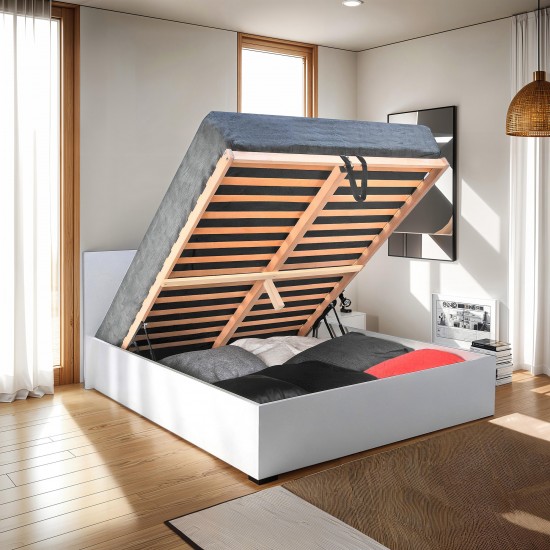 Weber Industries Lit Coffre MADRID 140x190 + 1 Sommier / Blanc