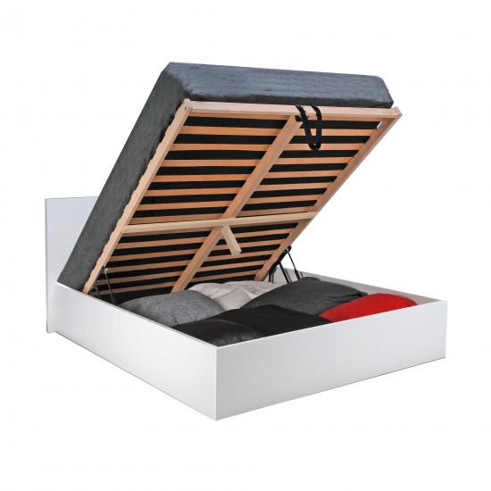 Weber Industries Lit Coffre MADRID 140x190 + 1 Sommier / Blanc