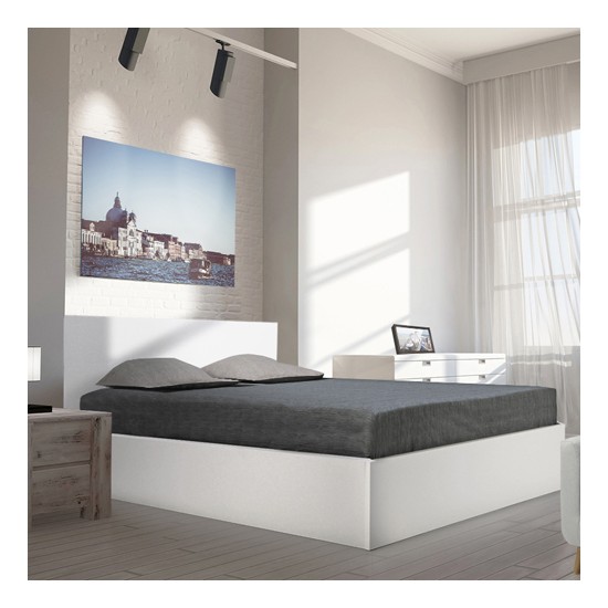 weber industries Lit coffre MADRID 140x200 + 1 sommier / Blanc