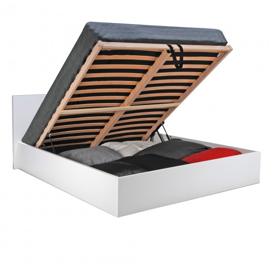 Weber Industries Lit Coffre MADRID 160x200 + 1 Sommier / Blanc