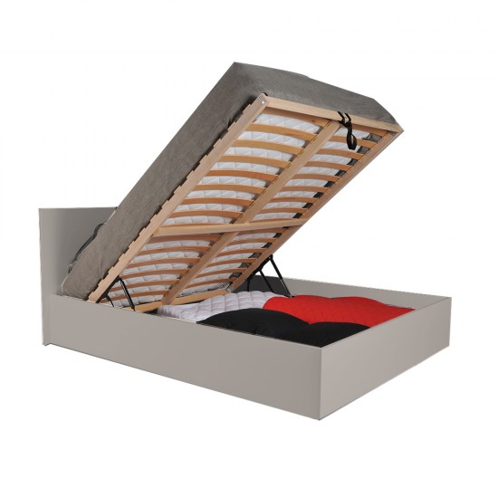 Weber Industries Lit Coffre MADRID 160x200 + 1 Sommier / Gris