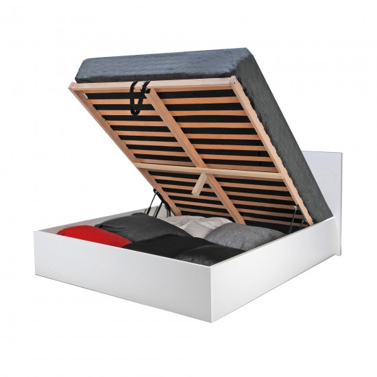 Weber Industries Lit Coffre MADRID 180x200 + 1 Sommier / Blanc