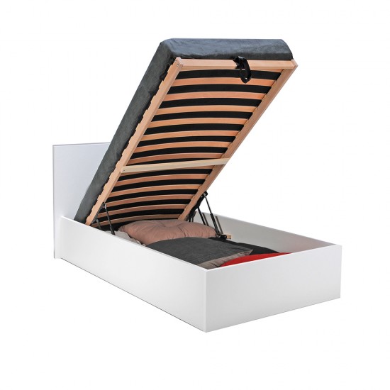 Weber Industries Lit Coffre MADRID 90x190 + 1 Sommier / Blanc