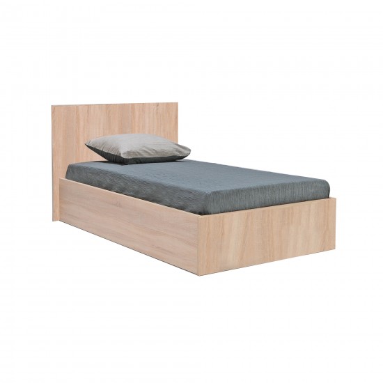 Weber Industries Lit Coffre MADRID 90x190 + 1 Sommier / Décor Chêne Blanchi