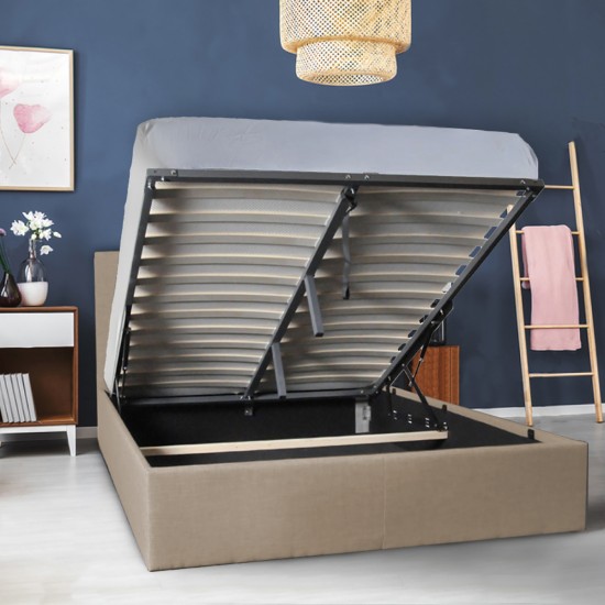 weber industries Lit coffre PARMA 140x190 + 1 sommier / Beige