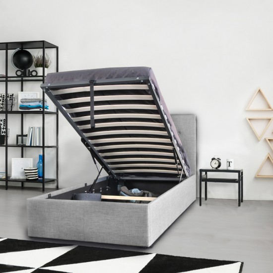 weber industries Lit coffre PARMA 90x190 + 1 sommier / Gris clair